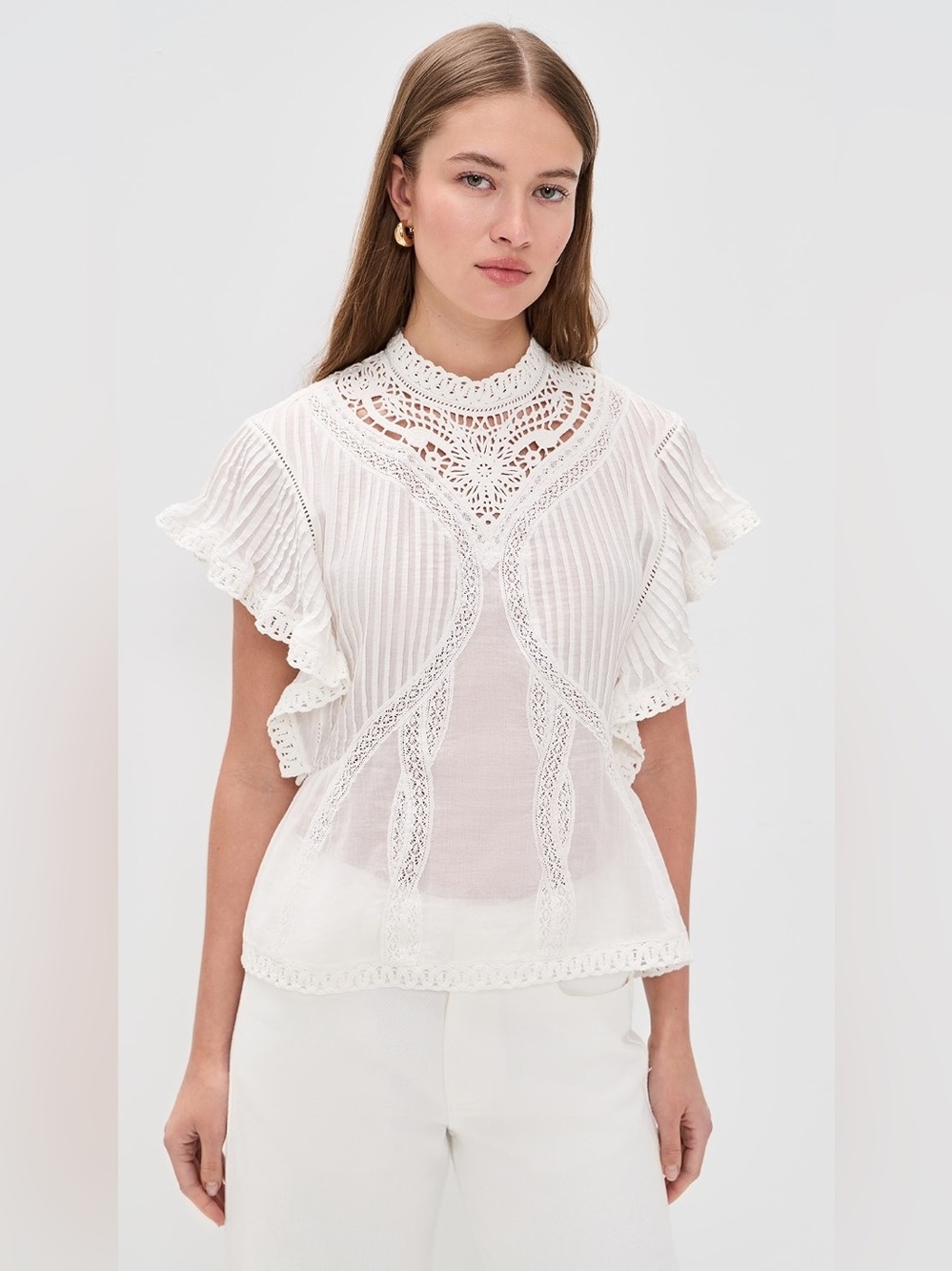 FARM Rio Off White Blouse with Appliques